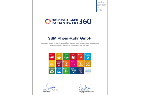 Urkunde_Nachhaltigkeitscheck_360_HWK_SSM_Rhein-Ruhr_GmbH_e-NCheck360_Köln_SSM Rhein-Ruhr GmbH